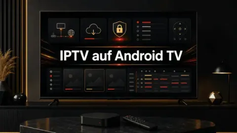IPTV Android TV: App-Oberfläche auf dem Fernseher